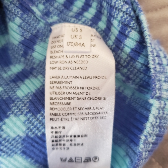 COPY - Urban Outfitters Blue shaded patterned Knit Cropped Turtleneck Sweater S - Picture 8 of 9